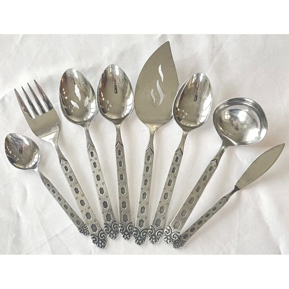 Oneida Northland San Francisco Stainless Flatware Set 59 Pc Japan Black